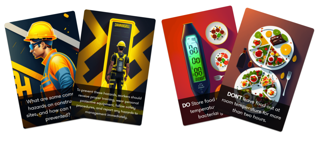 Create mobile flashcards to deliver microlearning content to your learners.